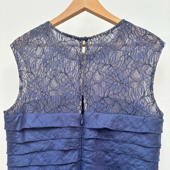 chinese dress ladies Addison Navy Cowl-Neck Open-Back Midi Dress With Lace – Club L London main image 1